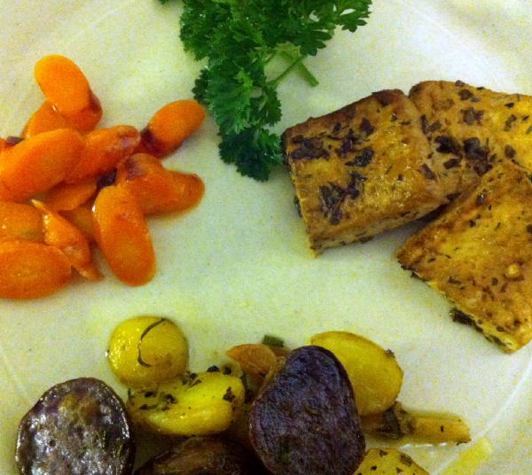 Baked Tofu with Simpson And Vail Lemon Myrtle Herbal Tisane
