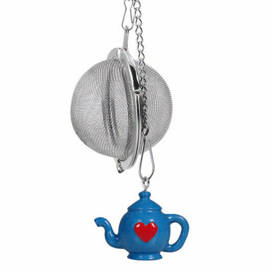 Blue Teapot with Heart Teaball