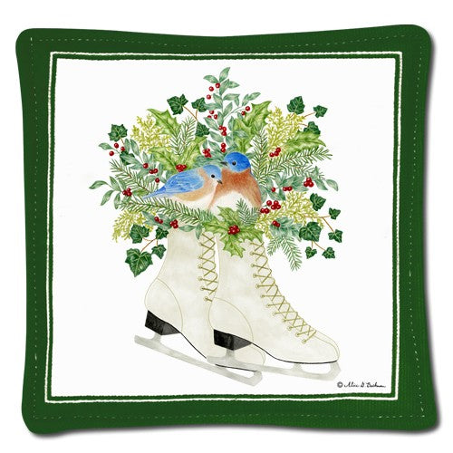 skates and birds spiced mug mat