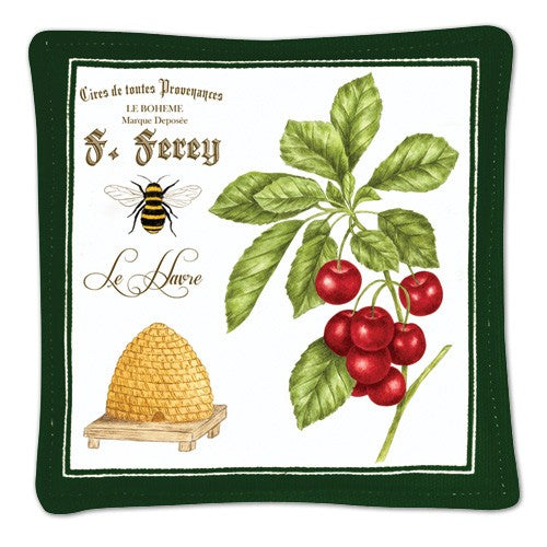 beehive and cherries spiced mug mat 