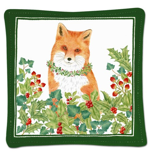 xmas fox and greenery spiced mug mat