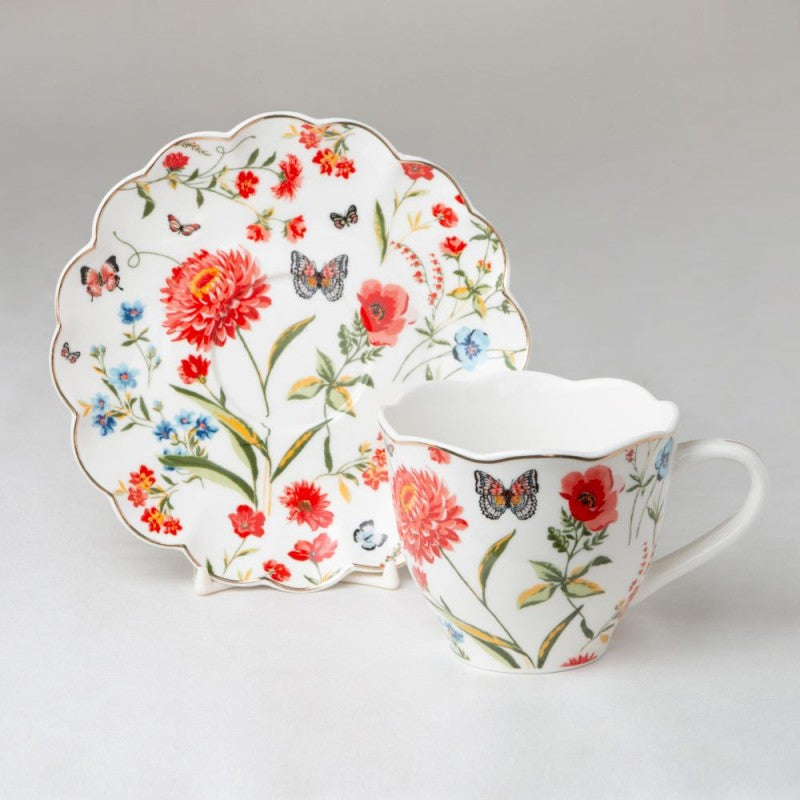 Butterfly Garden Tea Cup &amp; Saucer
