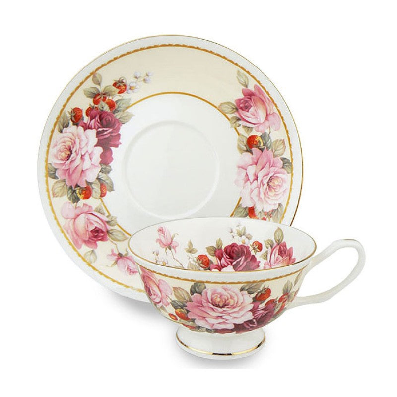 Strawberry Cream Peony Cup &amp; Saucer