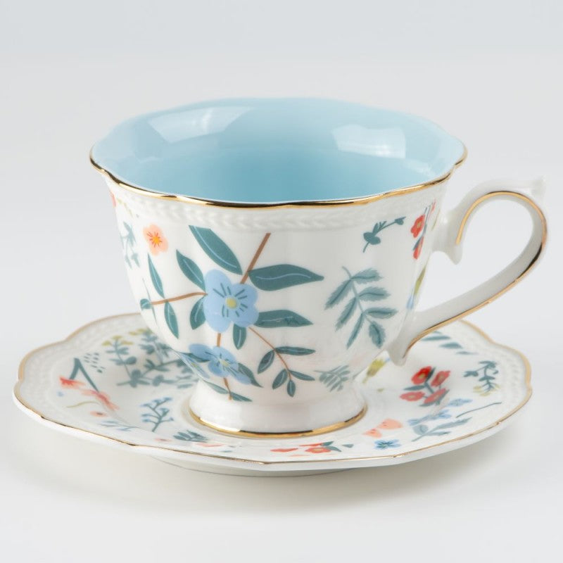 Blue Leaf Cup &amp; Saucer