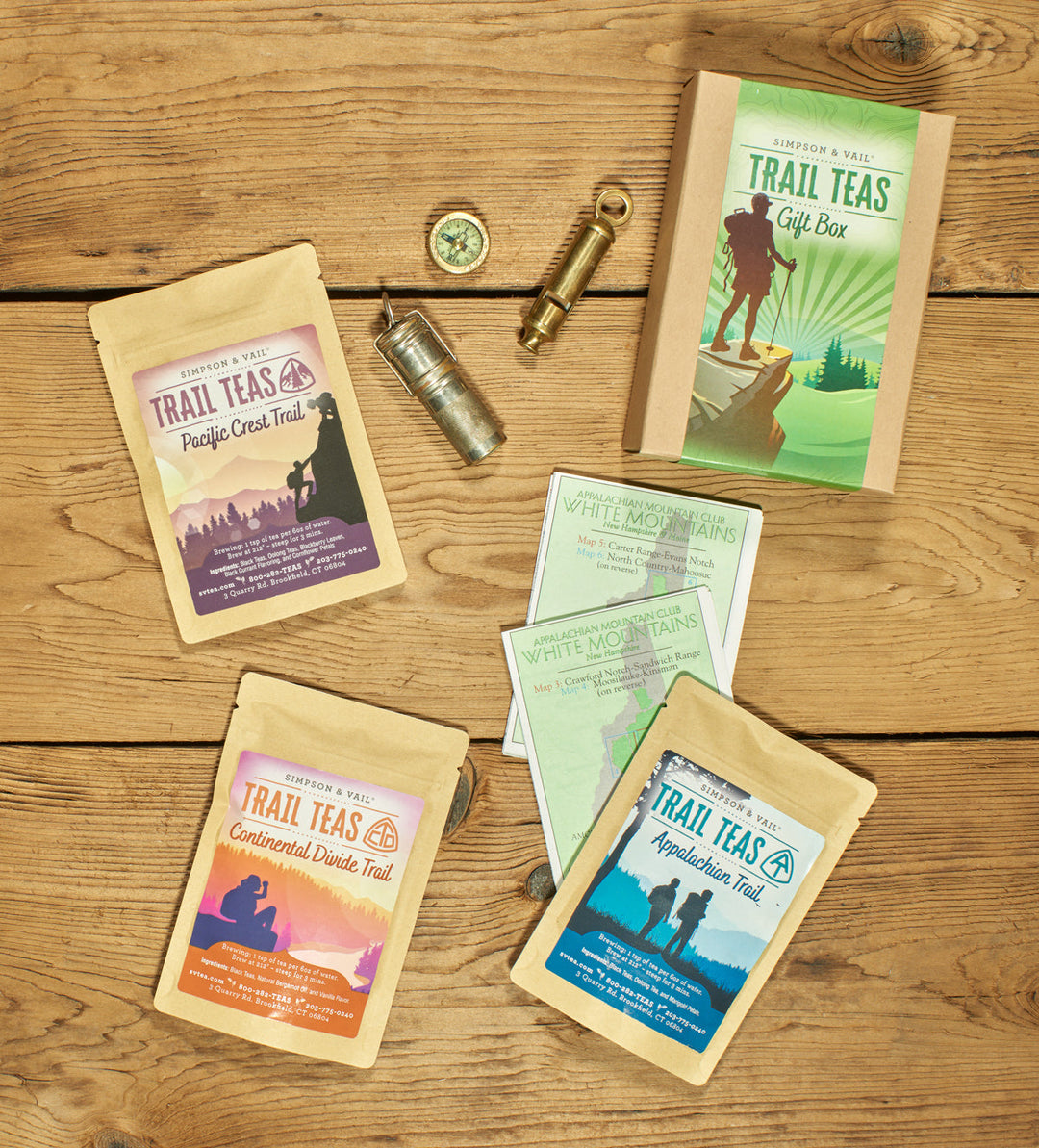 trail tea gift box with packages 