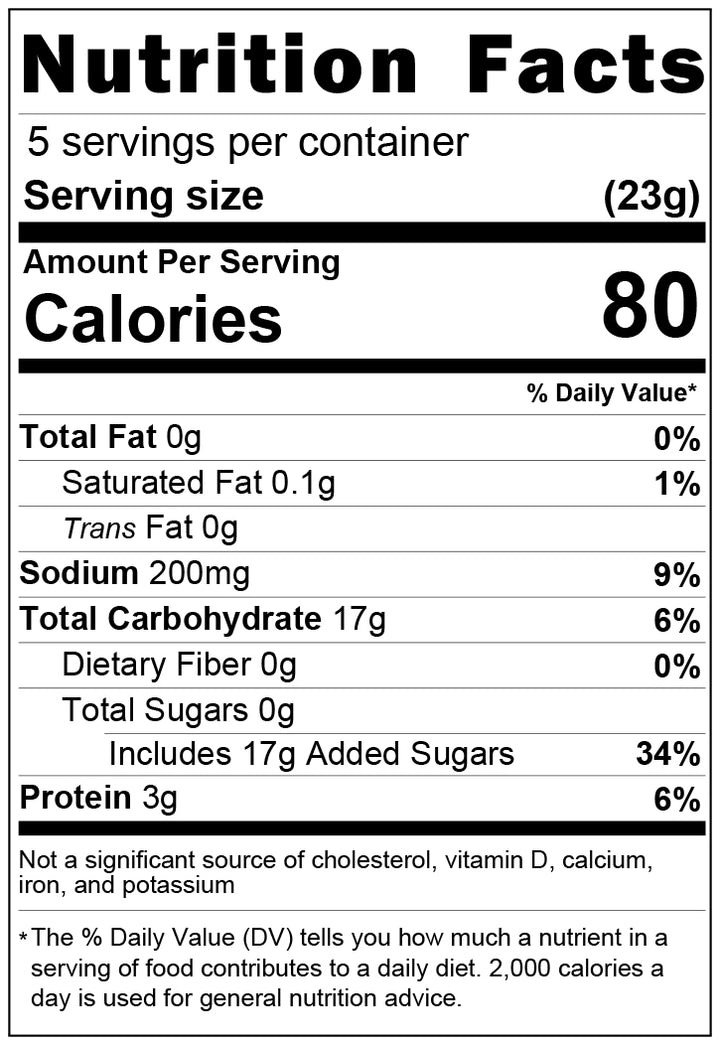 Masaala Chai Latte Nutrition Facts Label