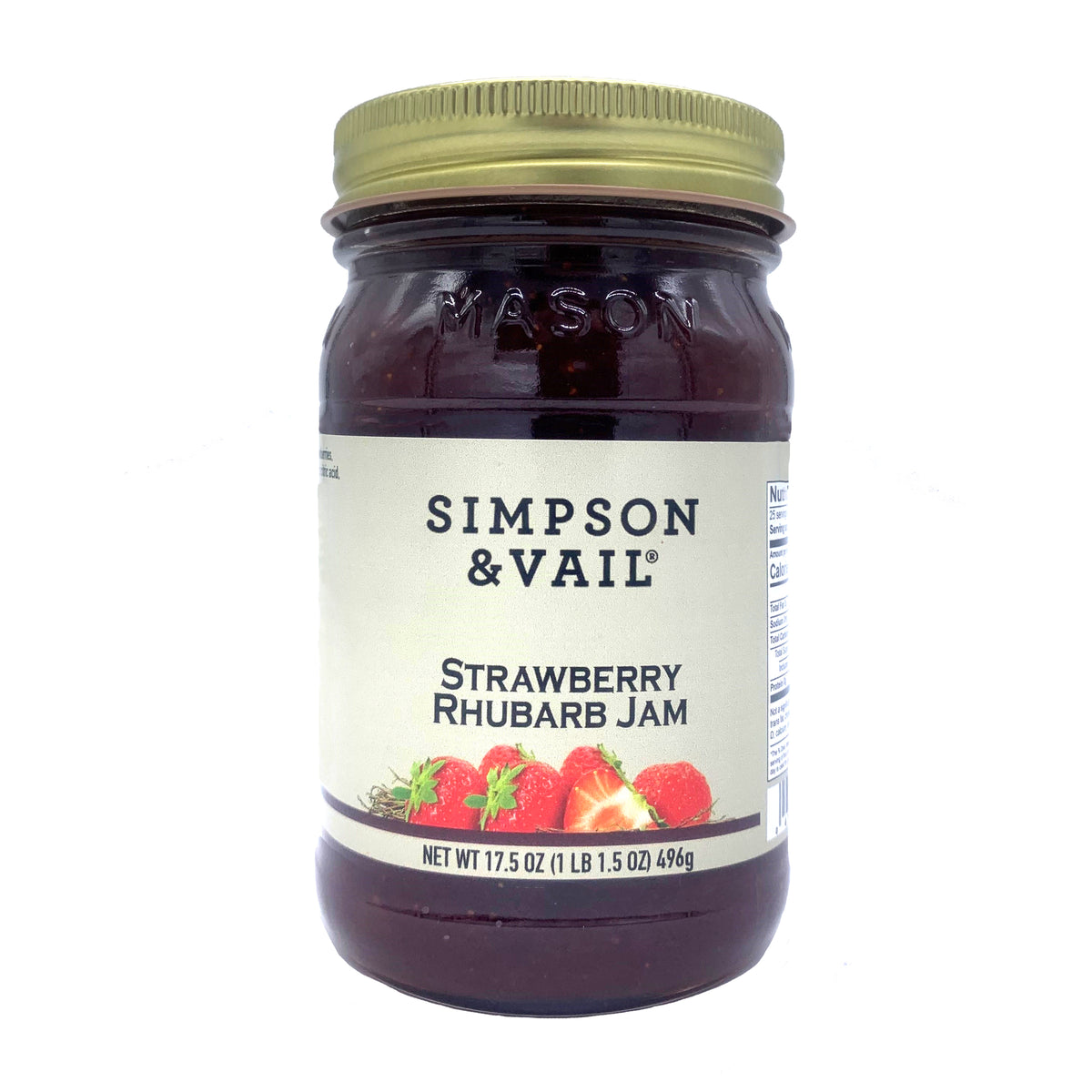 Strawberry rhubarb jam jar 