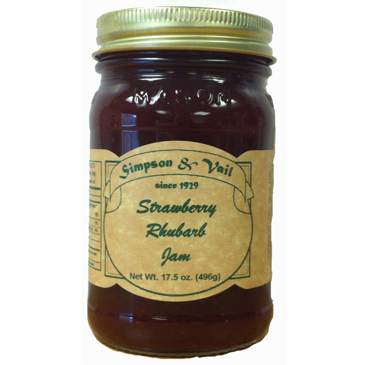 Strawberry rhubarb jam jar 
