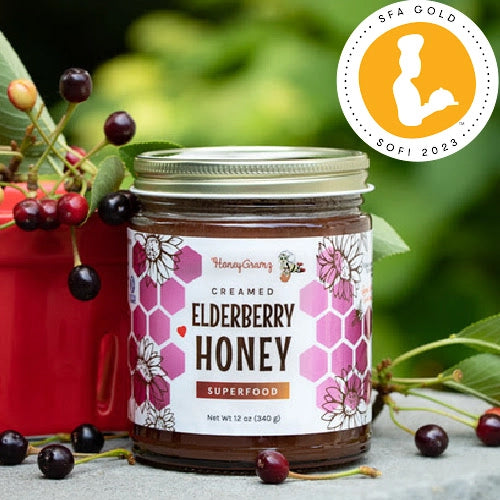 HoneyGramz Elderberry Creamed Honey