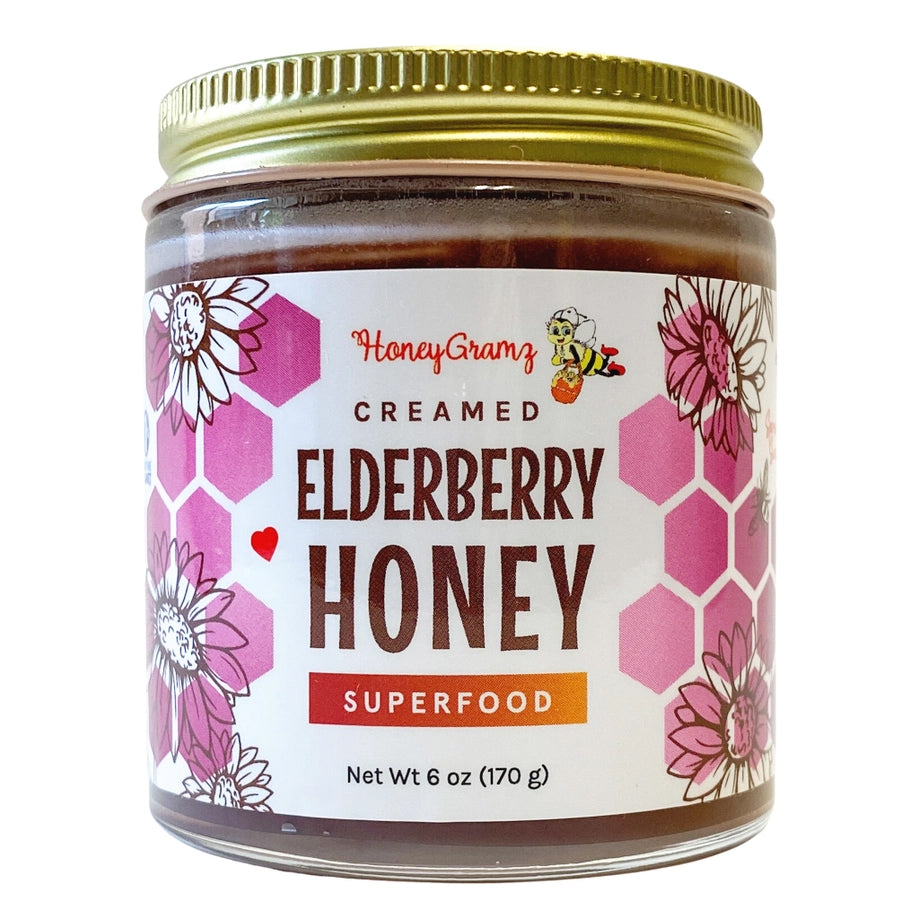 HoneyGramz Elderberry Creamed Honey