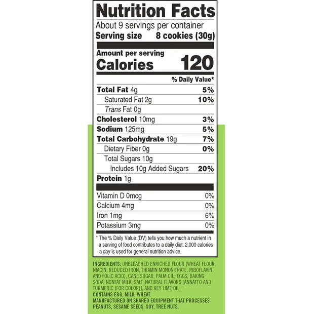 Key Lime Moravian Cookies 9oz box