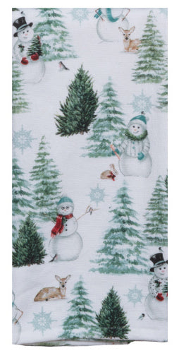 snowman tea towel 