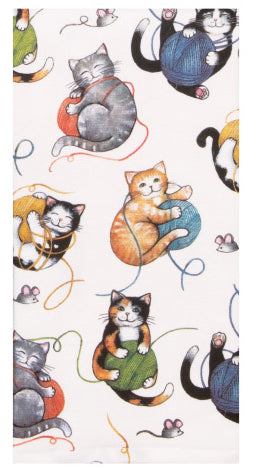 yarn and cats tea towel