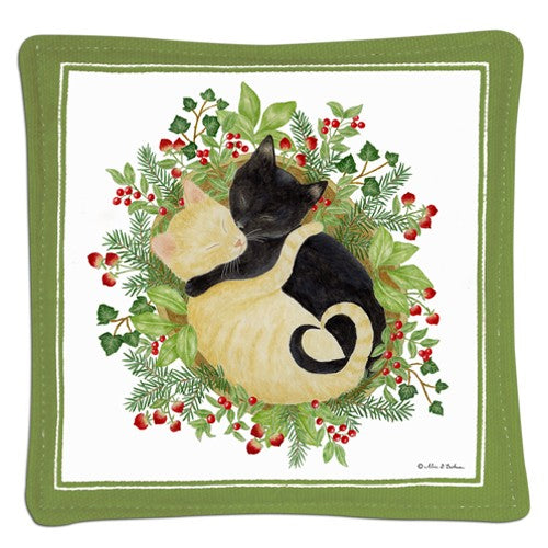 cats snuggling spiced mug mat