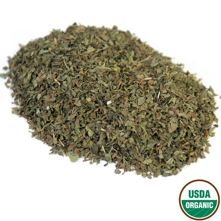spearmint leaf pile 