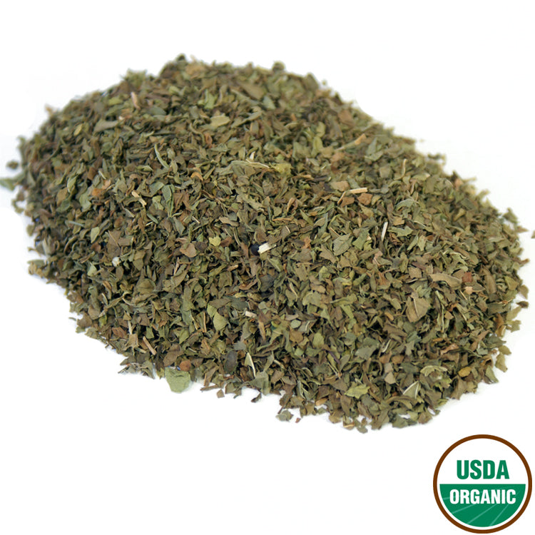 spearmint leaf pile 