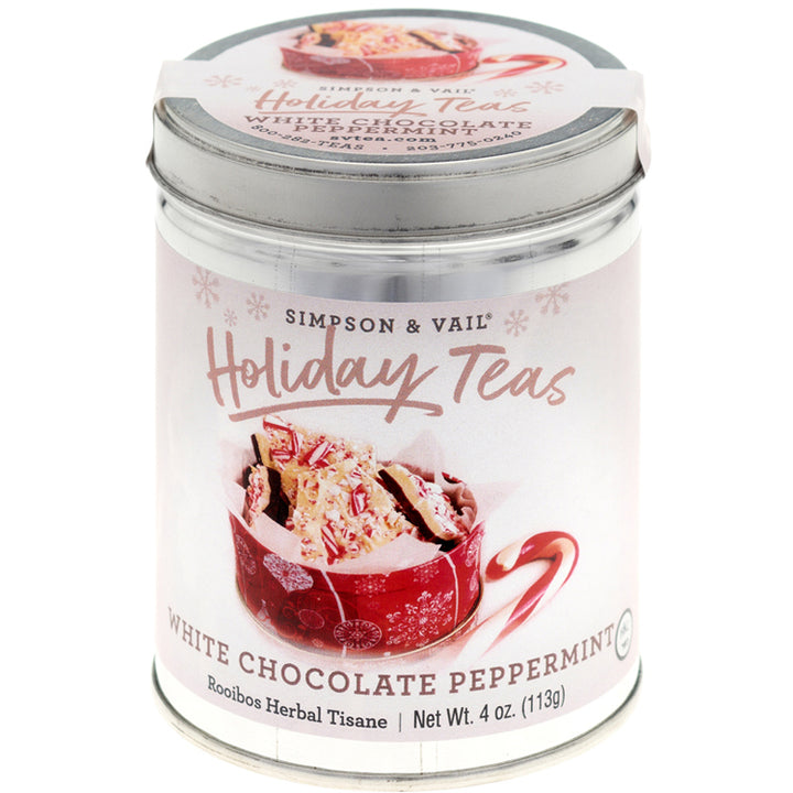 white chocolate peppermint tea tin