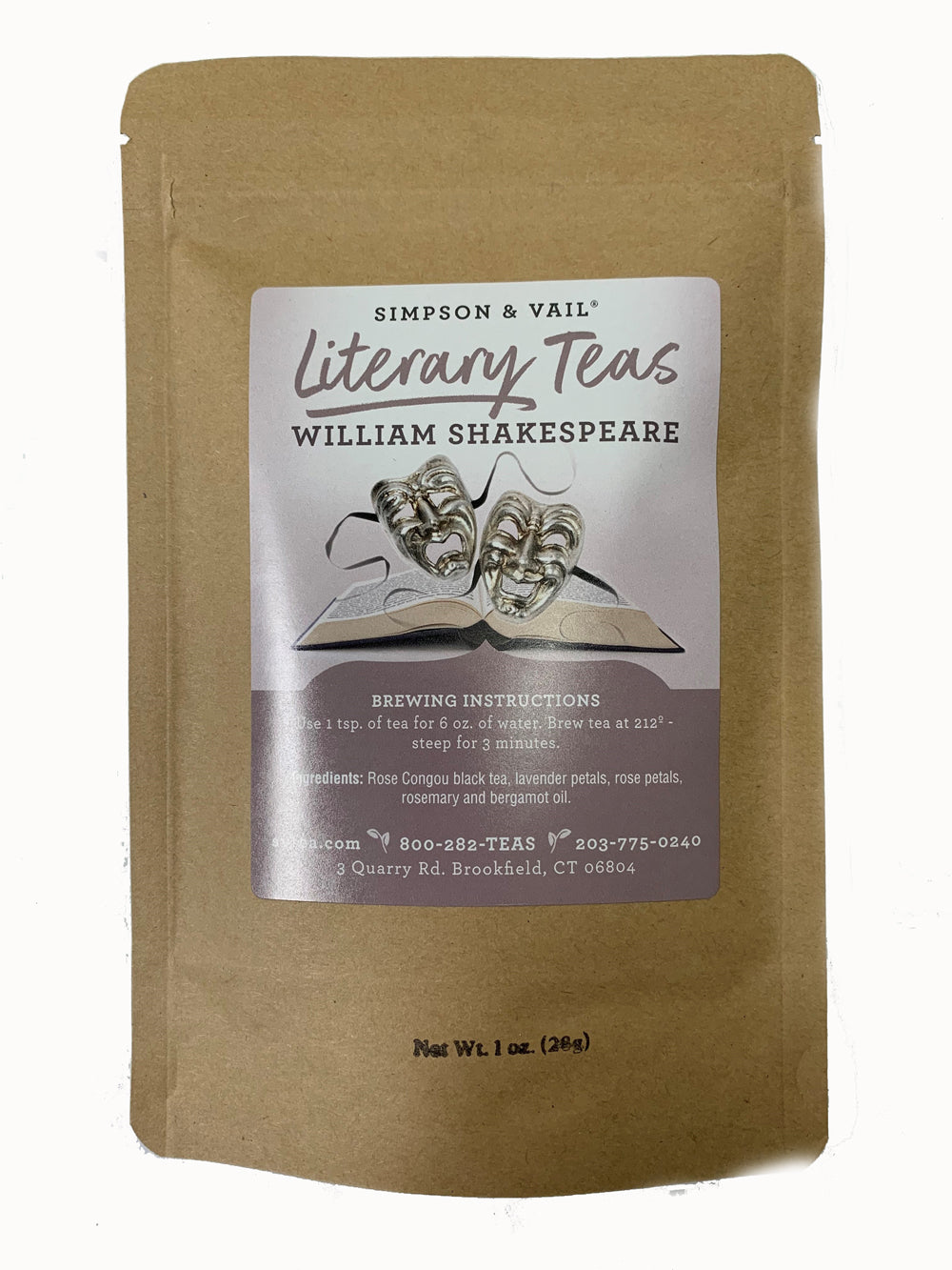 william shakespeare tea packet
