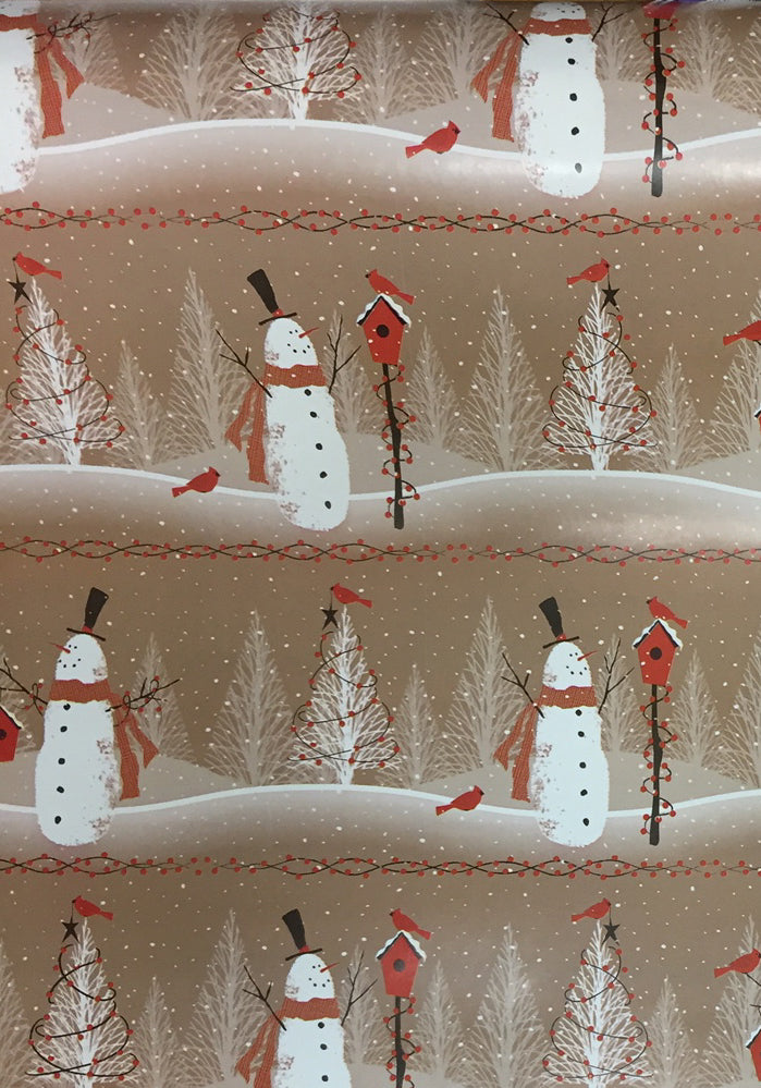 snowman wrapping paper 