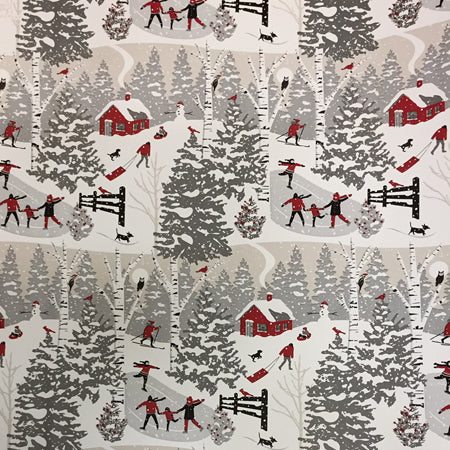 winter scene gift wrap