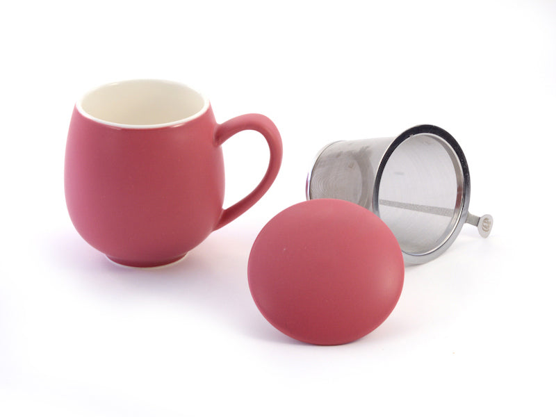 Matte Red Berry Mug w/ Infuser &amp; Lid