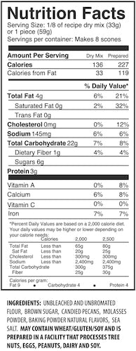 Praline Pecan Scones Nutrition Facts