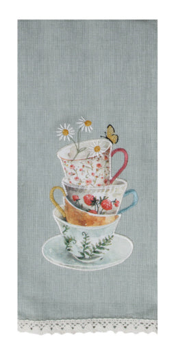 teacups tea towel