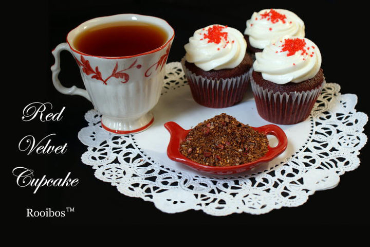 Brewed Red Velvet Rooibos with Cupcakes 