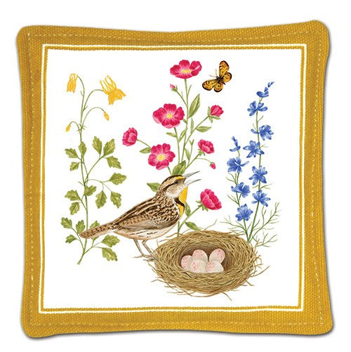 birds nest and flowers spiced mug mat