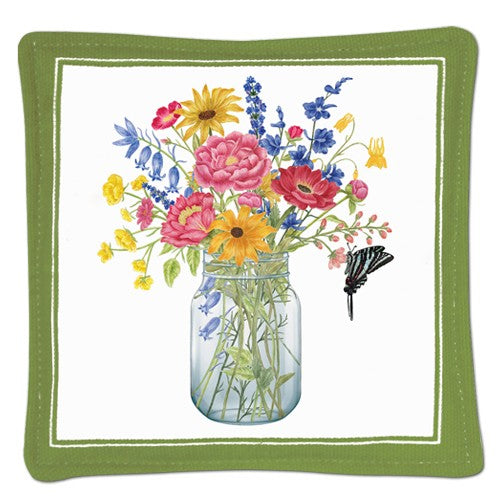 summer flower vase spiced mug mat