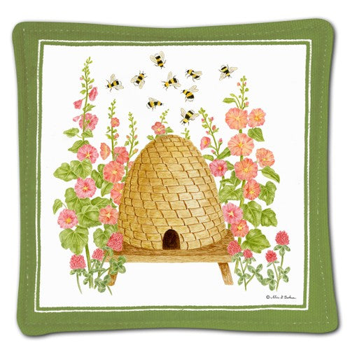 beehive hollyhock spiced mug mat