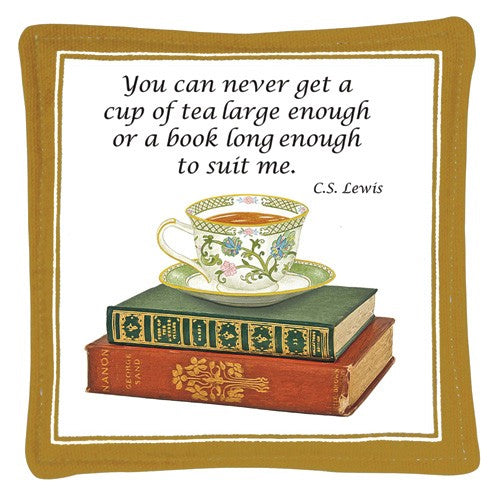 teacup on books spiced mug mat