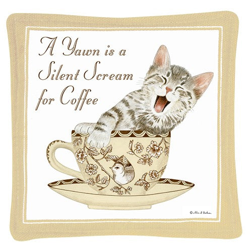 cat in teacup spiced mug mat