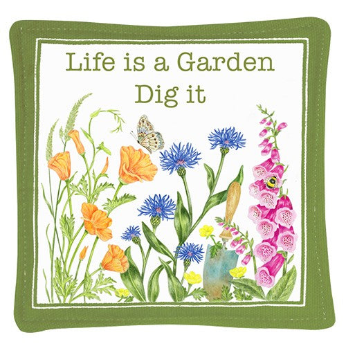 garden scene spiced mug mat