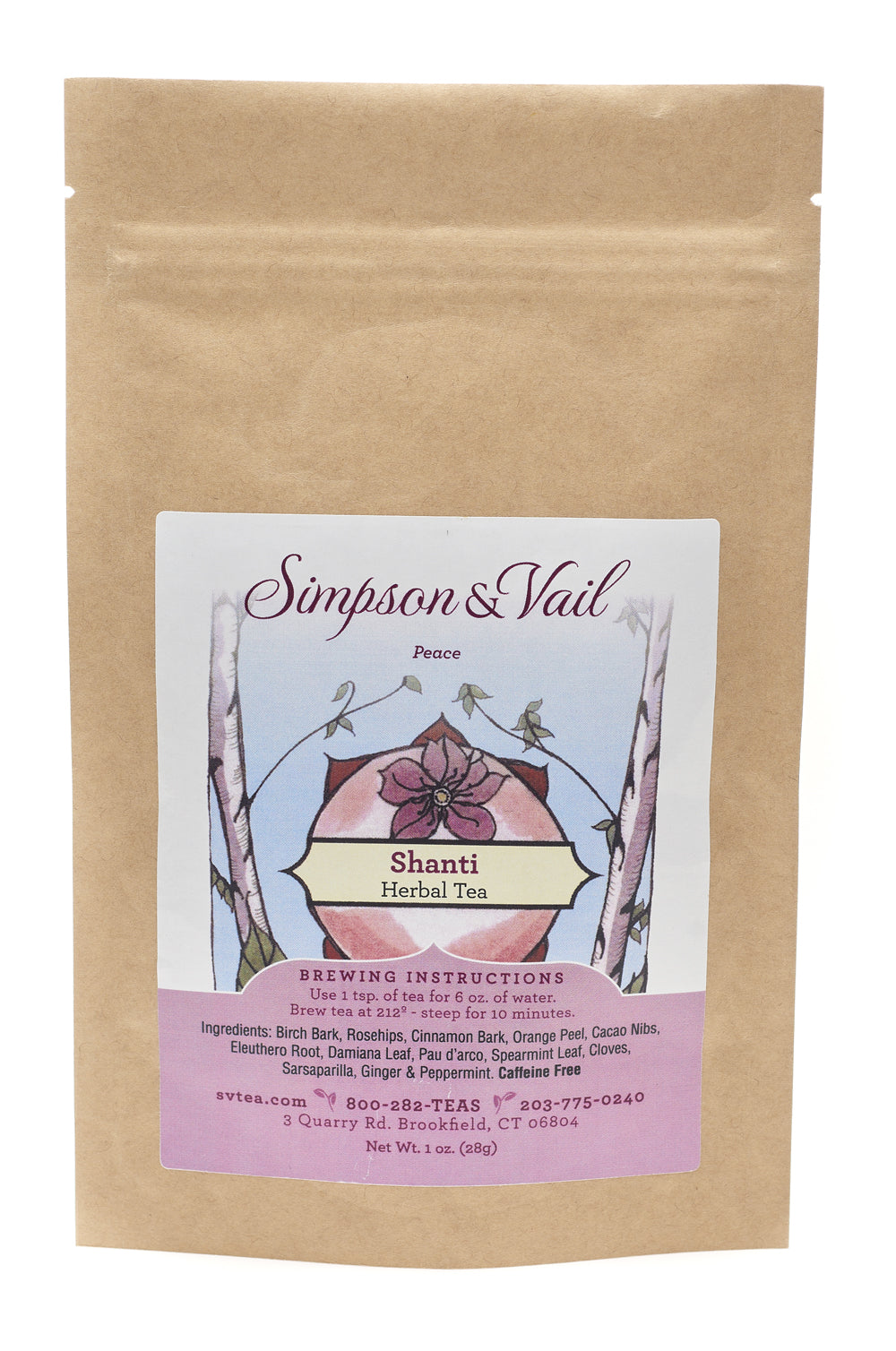 shanti yoga tea packaging 