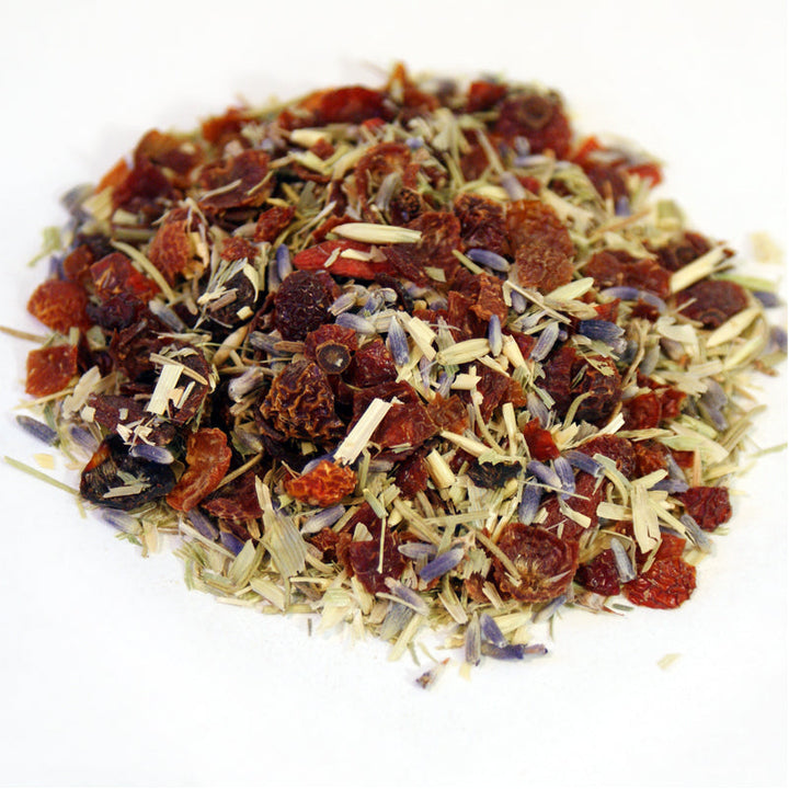 Third Eye Chakra (Ajna) Herbal Tea pile 