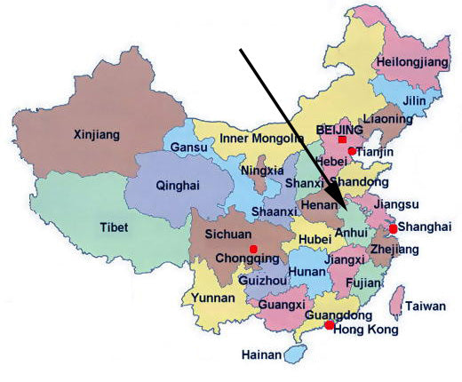 China Anhui Map