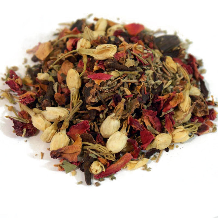 Throat Chakra (Visuddha) Herbal Tea pile 