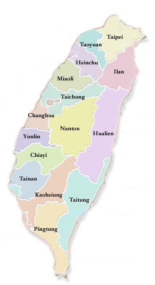 Taiwan tea map