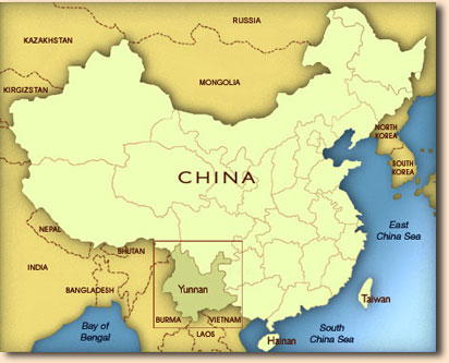 china yunnan Map